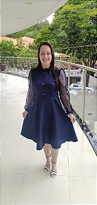 Vestido Ester - Azul marinho