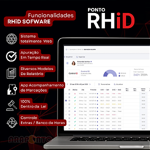 Software de Ponto RHiD Até 200 funcionários + App
