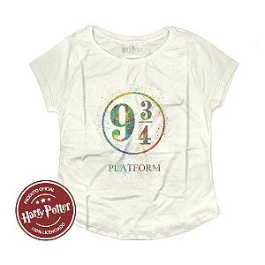 Camiseta Fatum Feminina - Harry Potter Plataform 9 3/4 - Branca
