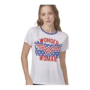 Camiseta Bandup Feminina - Mulher Maravilha - Flag Stars
