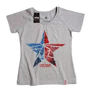 Camiseta Estudio Geek Feminina - Marvel - Capitao America Guerra Civil