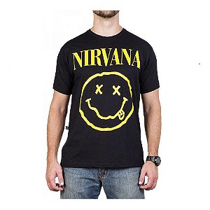 Camiseta Fatum - Nirvana - Smile - Preto