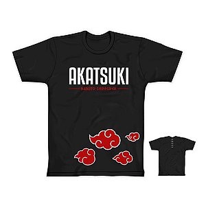 Camiseta Clube Comix - Infantil - Naruto Shippuden - Akatsuki Nuvens