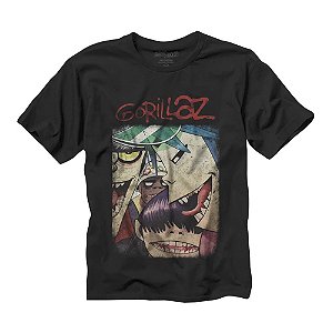 Camiseta Fatum Rock - Gorillaz Selfie - Preto