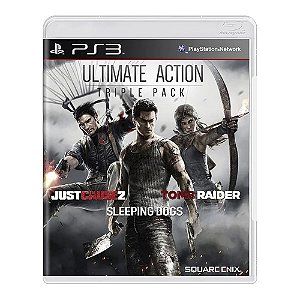 Jogo Ps3 Pacote Ultimate Action Triple Just Cause2-sleeping Dogs-tomb Raider Usado
