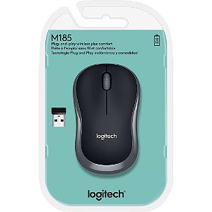 Mouse Logitech Sem Fio M185 Rc Nano Preto