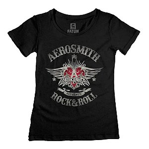 Camiseta Fatum - Feminina - Aerosmith Authentic - Preto