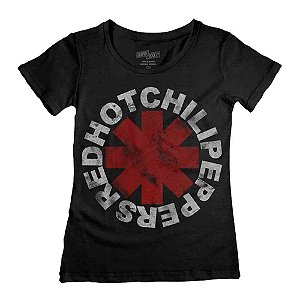 Camiseta Fatum - Feminina - Red Hot Chili Peppers Simbolo Vintage - Preto