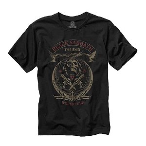 Camiseta Fatum - Black Sabbath The End Vintage - Preto