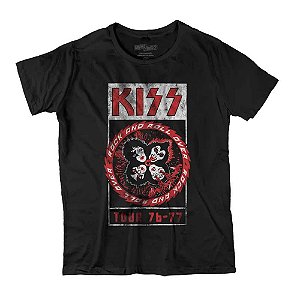 Camiseta Fatum - Kiss Rock And Roll Over - Preto