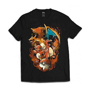 Camiseta  Kingsgeek - Infantil - Pokemon - Charizard Mega - Preto