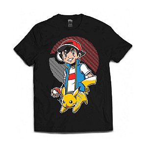 Camiseta  Kingsgeek - Pokemon  - Ash Adventure - Preto