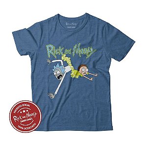 Camiseta Fatum - Rick And Morty -Mescla  Azul