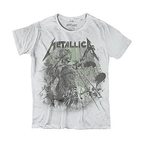 Camiseta Fatum Rock - Metallica  And Justice For All - Branco