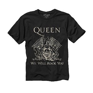 Camiseta Fatum Rock - Queen - We Will Rock You - Preto
