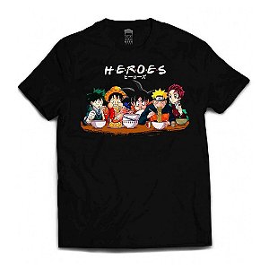 Camiseta  Kingsgeek - Friends - Herois - Preto