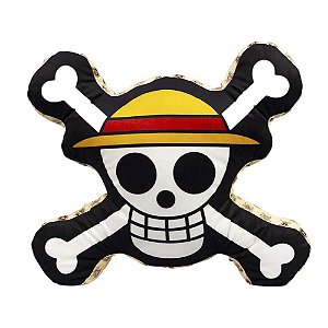 Almofada Formato Fibra - One Piece - Luffy Skull