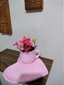 vasinho suculenta xicara coração