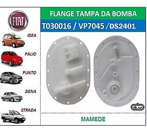 FLANGE BOMBA GRAND SIENA IDEA PALIO PUNTO STRADA UNO FIRE/EVO 01/12 1.4/1.6 AMD10731/2089/2401/1589/46812337/T030016/F000TE13S3 UNID.