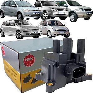 BOBINA IGNIÇÃO FIESTA COURIER 1.0/1.6 99/10 ZETEC ROCAM SUPERCHARGER ECOSPORT 03/10 1.0/1.6 FOCUS 01/10 1.8/2.0 16V KA 99/10 1.6 MONDEO 97/01 1.8/2.0 (BOBINA PARA CARROS GASOLINA) 97 98 99 00 01 02 03 04 05 06 07 08 10 U2001/EBI8007/BI0020MM