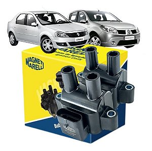 BOBINA IGNIÇÃO LOGAN SANDERO 1.6 8V K7M 08 09 10 11 12 13 14 15 16 17 "MM" EBI8006/BI0120MM