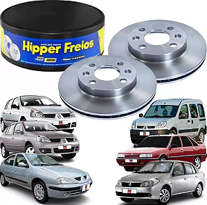 DISCO FREIO DIANTEIRO VENTILADO Clio Kangoo Megane R21 Symbol 8V/16V 1.0/1.6/2.0 92 93 94 95 96 97 98 99 00 01 02 03 04 05 06 07 08 09 10 11 12 13 14 15 16 HF572 VALOR UNITÁRIO (COMPRE 2 PEÇAS)