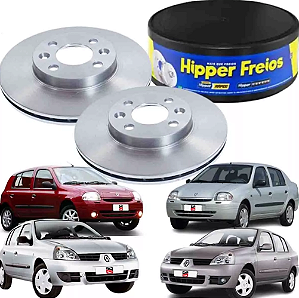 DISCO FREIO DIANTEIRO VENTILADO Clio Express Kangoo Logan Megane Sandero Scenic Symbol R19 1.6/1.8 8v/16v 95 96 97 98 99 00 01 02 03 04 05 06 07 08 09 10 11 12 13 14 15 16 Com Abs HF549 VALOR UNITÁRIO (COMPRE 2 PEÇAS)
