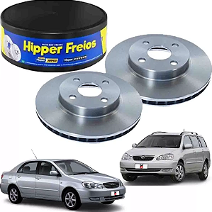 DISCO FREIO DIANTEIRO VENTILADO Corolla Fielder 1.6/1.8 02 03 04 05 06 07 08 HF507 VALOR UNITÁRIO (COMPRE 2 PEÇAS)