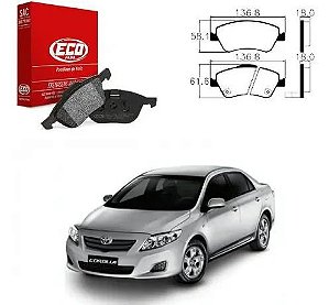 PASTILHA FREIO TOYOTA COROLLA 1.8/2.0 AUTOMÁTICO 09/14 16V 09 10 11 12 13 14 ECO1433/SYL1398/N1366
