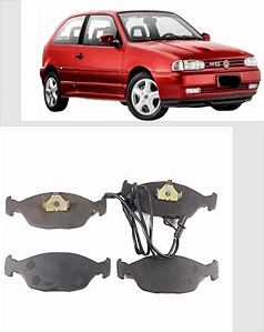 PASTILHA FREIO GOL GTI PARATI SANTANA SAVEIRO 1.8/2.0 8V/16V 95 96 97 98 99 ROYALE VERSAILLES 1.8/2.0 94 95 96 COM SENSOR/COM ABS (1 CONECTOR) ECO1046/SYL1236/N-228
