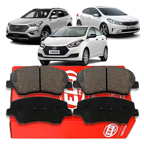 PASTILHA FREIO ELANTRA I30 SANTA FÉ SORENTO VELOSTER HB20 CERATO 1.6/1.8/2.0/3.3 16V 12 13 14 15 16 17 18 19 ECO1510/SYL5264/SYL6261/N-1272