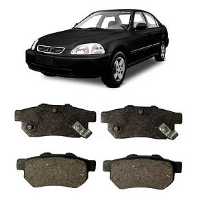 PASTILHA FREIO TRASEIRO TRASEIRA HONDA CIVIC 96/00 1.3/1.4/1.5/1.6 NEW FIT 09/14 96 97 98 99 00 01 02 03 04 05 06 07 08 09 10 11 12 13 14 ECO1639/SYL1259/N1396