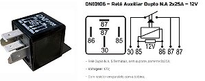 RELE AUXILIAR C/SUPORTE DUPLO IGN. 5 PINOS DNI0106 UNID.