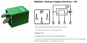 RELE INJEÇÃO BOMBA ELETRICA COMBUSTIVEL VW/FORD 4 PINOS DNI0330 UNID.