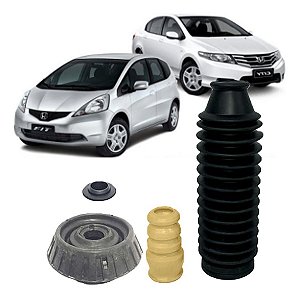KIT AMORTECEDOR DIANTEIRO COXIM BATENTE SUPORTE HONDA NEW FIT CITY 09 10 11 12 13 14 15445