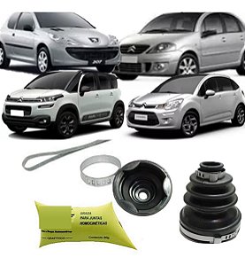 KIT COIFA HOMOCINÉTICO HOMOCINÉTICA (LADO CÂMBIO) (TRIPOIDE TRIZETA) C3 1.4/1.6 AIRCROSS 206 207 208 CITROEN PEUGEOT 03/14 03 04 05 06 07 08 09 10 11 12 13 14 81907