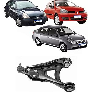BANDEJA SUSPENSÃO DIANTEIRA RENAULT CLIO 98/14 KANGOO 98/14 98 99 00 01 02 03 04 05 06 07 08 09 10 11 12 13 14 LADO ESQUERDO (MOTORISTA) COM PIVO 26812