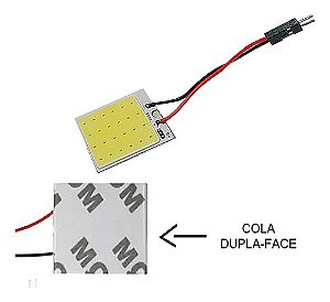 LÂMPADA PLACA SUPER LED TORPEDO CARRO 48 CHIP TETO PORTA MALAS 12V 10W