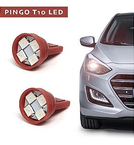 KIT LÂMPADAS PINGÃO PINGO 02 Lâmpadas De Led T10 Com 8 Leds 12v VERMELHO