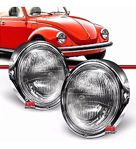 FAROL FUSCA 73/75 73 74 75 BIZORRÃO 1300L C/ARO ACO L/VIDRO FAV3519