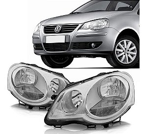 FAROL POLO 07/18 07 08 09 10 11 12 13 14 15 16 17 18 CROMADO LADO ESQUERDO (MOTORISTA) 1414436