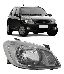FAROL CELTA PRISMA 06/14 06 07 08 09 10 11 12 13 14 DARK CROME CROMOMIX FUME CLARO LADO ESQUERDO (MOTORISTA) 1414555 UNID.