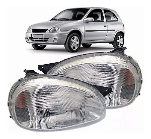 FAROL CORSA 00/10 01 02 03 04 05 06 07 08 09 10 11 12 CROMADO CARCAÇA PTO LISA LADO ESQUERDO (MOTORISTA). 1414360 UNID.