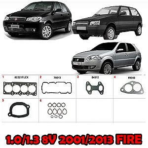 KIT JUNTA CABEÇOTE TAMPA VALVULA COLETOR ADMISSÃO CARTER RETENTOR UNO 02/13 1.0/1.3 8V FIRE FIORINO 03/13 1.3 8V PALIO/SIENA/STRADA 1.0/1.3 8V 01/15 FIRE 01 02 03 04 05 06 07 08 09 10 11 12 13 14 15 (JTA. CABECOTE PADRÃO) 79257
