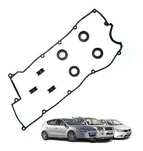 KIT JUNTA CABEÇOTE TAMPA VALVULA COLETOR ADMISSÃO CARTER RETENTOR HYUNDAI ELANTRA 00/03 I30 09/13 TUCSON 05/16 2.0 16V GASOLINA KIA CERATO SPORTAGE 05/16 2.0 16V 00 01 02 03 04 05 06 07 08 09 10 11 12 13 14 15 16 "SABÓ" 75772/15171772BN