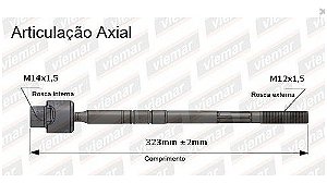 BARRA BRAÇO AXIAL CORSA 94/99 TIGRA 97/00 94 95 96 97 98 99 00 AMD142/680012/17012432/JARB0028 MACHO
