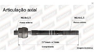BARRA BRAÇO AXIAL CORSA MONTANA 02/12 MERIVA 02/04 02 03 04 05 06 07 08 09 10 11 12 AMD17794/680178/JARB0049 FÊMEA