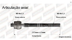 BARRA BRAÇO AXIAL COBALT 17/20 ONIX PRISMA 17/21 SPIN 17/23 17 18 19 20 21 22 23 680647/VKY6296/17011415 MACHO