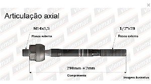 BARRA BRAÇO AXIAL FIESTA/COURIER 94/96 KA 97/07 94 95 96 97 98 99 00 01 02 03 04 05 06 07 AMD32890/680017 MACHO