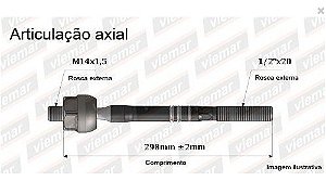BARRA BRAÇO AXIAL KA 97/07 97 98 99 00 01 02 03 04 05 06 07 AMD36417/680239/JARB0064/BRD0239/17011453 MACHO